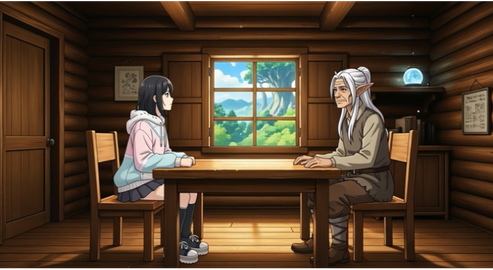 アニメ風の女の子がマイクの前で歌っているイラスト